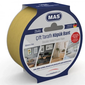 Mas Çift Taraflı Köpük Bant 50 MM x 5 M 2646