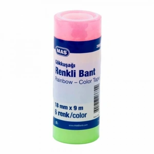 Mas Renkli Şeffaf Bant Seti-18 Mmx9 M-6 Renkli Set 2668