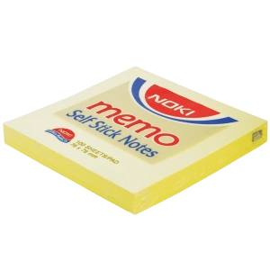 Noki Yapışkanlı Not Kağıdı Memo 100 YP 75x75 Sarı 12007
