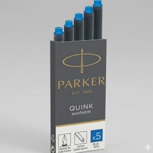 Parker Dolma Kalem Kartuşu Quink 5 Li Yıkanabilir Mavi
