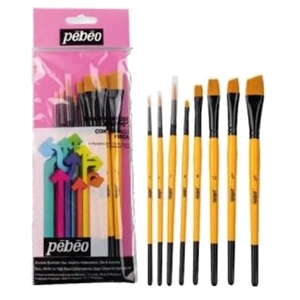 Pebeo Fırça Seti Angular-Kesik Uç-Sulu Boya 8 Li SET-6