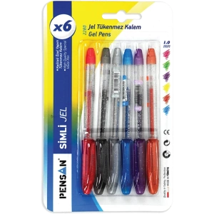 Pensan Tükenmez Kalem Jel Simli 1.0 MM Siyah 2280