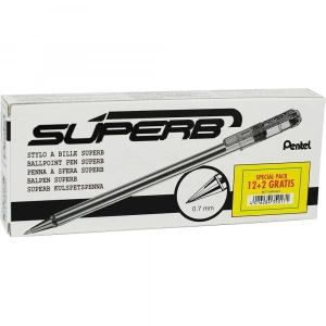 Pentel Tükenmez Kalem 0.7 MM 12+2 Adet Siyah