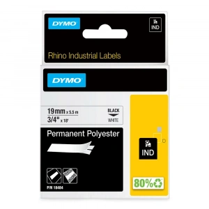Rhinopro Sabitpolyster Şerit 19mmx5.5m Beyaz/Siyah 18484