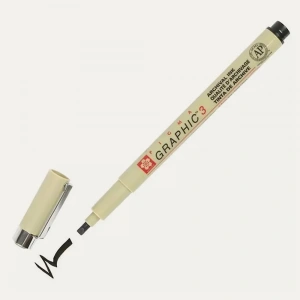 Sakura Pıgma Çizim Kalemi Graphic 2 Düz Kesik 0.30 MM Siyah xSDK02