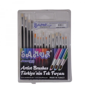 Samur Sulu Ve Yağlı Akrilik Fırçası 15 Li Set