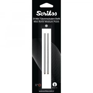 Scrikss D1 Tükenmez Medium Kısa Refil Kırmızı Bls