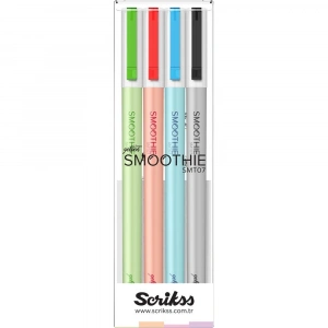 Scrikss Jel Kalem Smoothie 4 Lü Blister 24 Lü Stand
