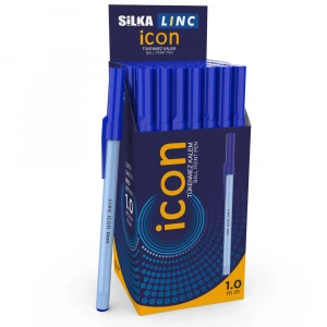 Silka Linc Icon Tükenmez Kalem 1 MM Mavi 50 Li