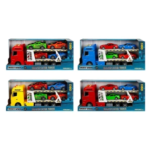 Sunman Oyuncak Maxx Wheels Sesli Ve Işıklı Transporter 2 Katlı 4 Araçlı 44 Cm. 1:24 S02002326