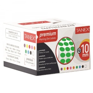 Tanex Nokta Etiket 10 MM 5000 Li Yeşil Tekli Kutu