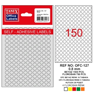 Tanex Ofis Etiketi Beyaz Ofc-127