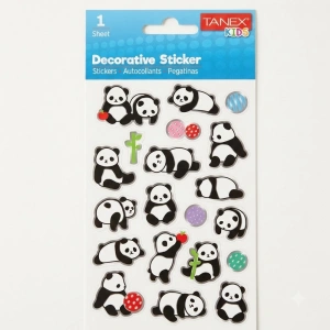 Tanex Stickers Eu Puffy Damla Etiket Panda Serisi 5 Ad. Tnx-25060