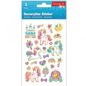 Tanex Stickers Eu Puffy Damla Etiket Unicorn Serisi 5 Ad. Tnx-25077