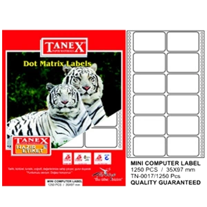 Tanex Sürekli Form Etiket 1250 Lİ 35x97 TN 0017