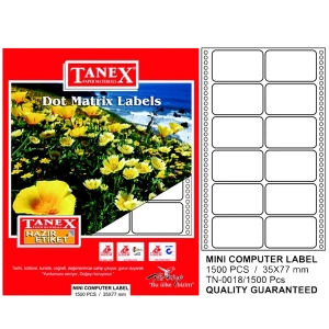 Tanex Sürekli Form Etiket 1500 LÜ 35x77 TN 0018