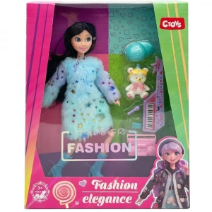 toy-8671-3 Moda Aksesuarlı Oyuncak Bebek 11.5 Inch