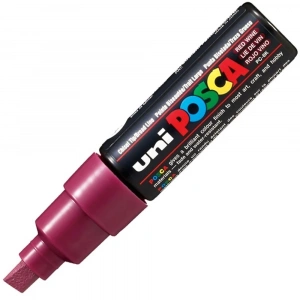 Uni-Ball Posca 8.0 Su Bazlı Poster Markörü Şarap Kırmızı PC-8K