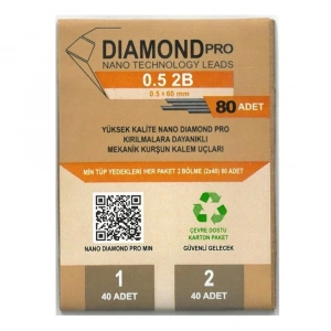 Uni-Ball Versatil Kalem Yedeği Nano Dıomand Pro 2B 0.5 MM 80 Li Ndp-05-80 2B