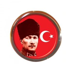 Vatan Rozet Atalı Kalpaklı Bayrak Yuvarlak VT613