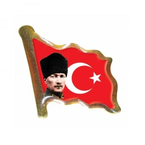 Vatan Rozet Atalı Kalpaklı Bayraklı Dalgalı VT614