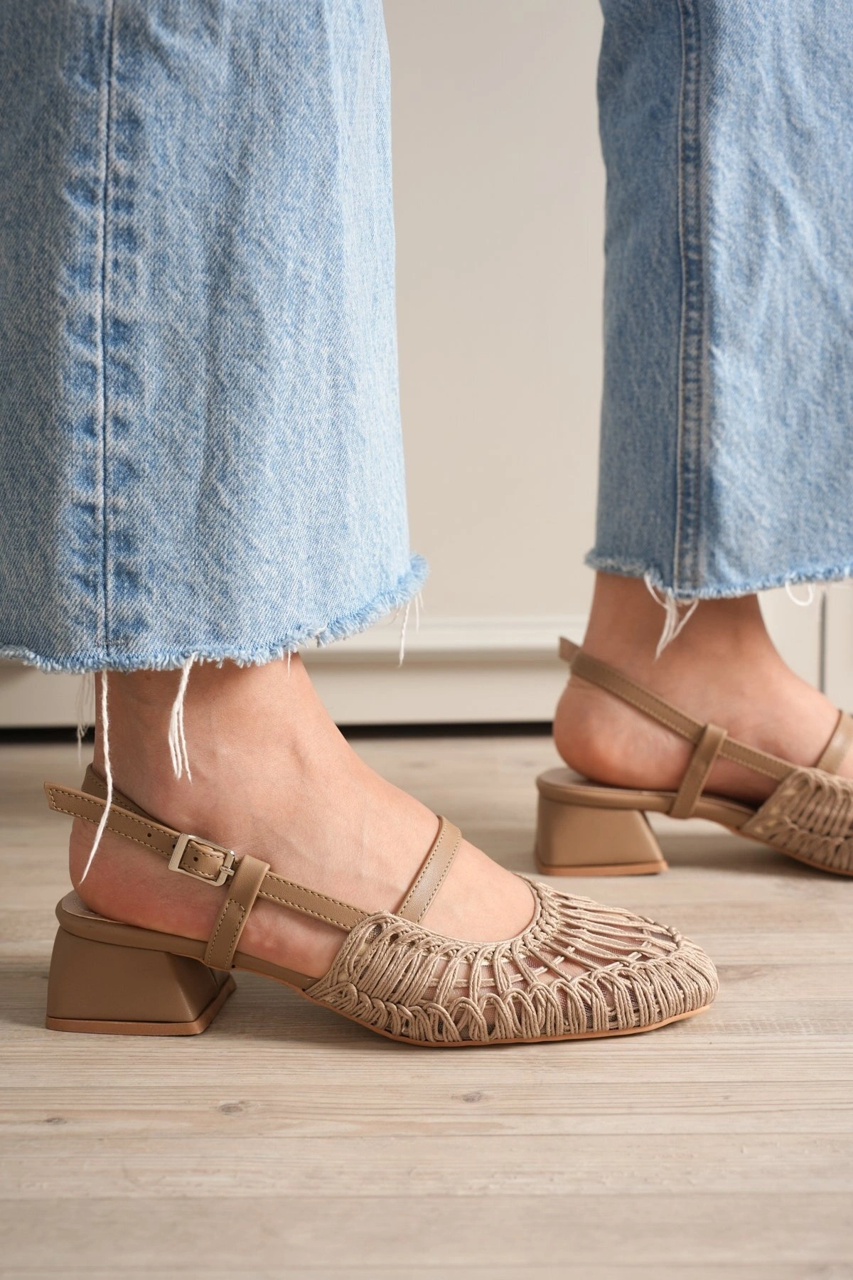 Lusia Örme Topuklu Vizon Kadın Babet