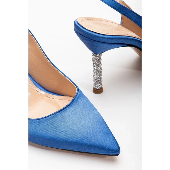 Saten Taşlı Özel Tasarım El Yapımı Stiletto