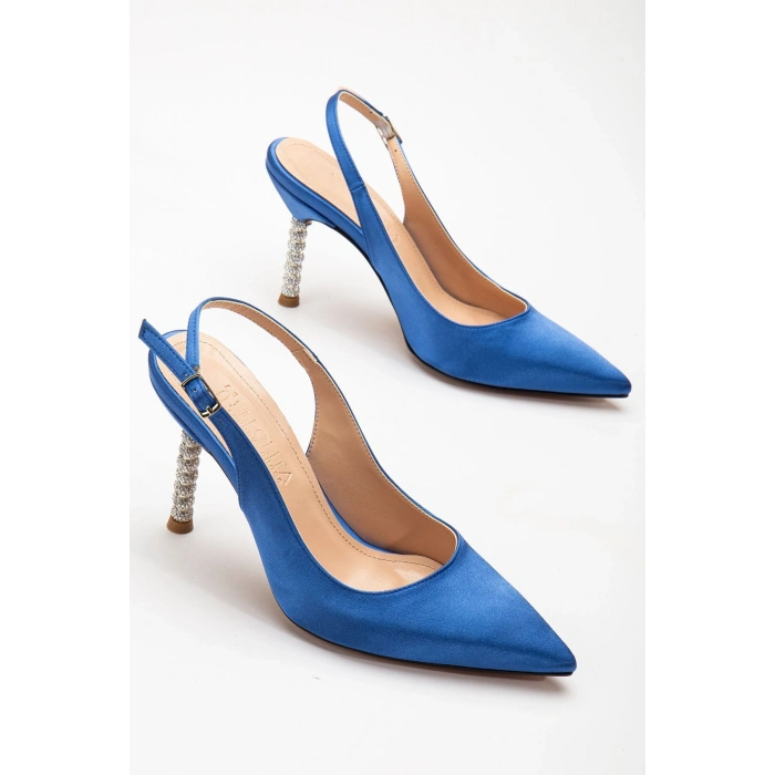 Saten Taşlı Özel Tasarım El Yapımı Stiletto