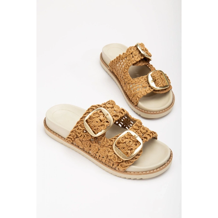 Hasır El Yapımı Fuspetli Terlik