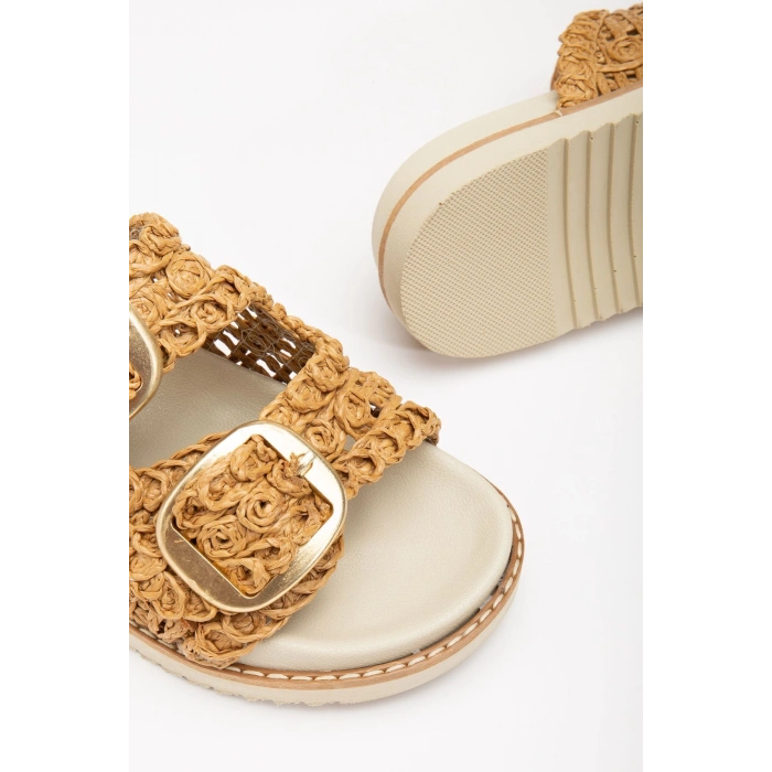 Hasır El Yapımı Fuspetli Terlik