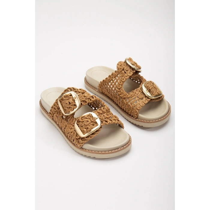 Hasır El Yapımı Fuspetli Terlik