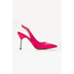 Saten Taşlı Özel Tasarım El Yapımı Stiletto