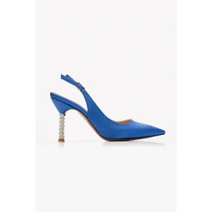 Saten Taşlı Özel Tasarım El Yapımı Stiletto