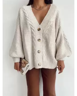 EKRU SAÇ ÖRGÜ MODEL KALIN HIRKA