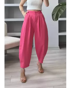Pembe Şalvar Model Krep Pantolon