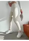 Bej Yüksek Bel Mom Jean
