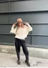 Ekru Püsküllü Selanik Triko