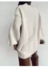 EKRU SAÇ ÖRGÜ MODEL KALIN HIRKA