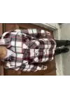 Kırmızı Ekose Kaşe Uzun Gömlek