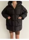 Siyah Yarasa Kol Şişme Mont
