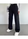 Siyah Kargo Kumaş Pantolon