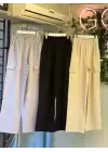 Siyah Kargo Kumaş Pantolon