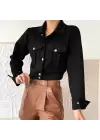 Siyah Kısa Kapitone Ceket