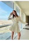 Taş Ceket Şort Etek Gabardin Takım
