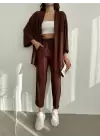 Acı Kahve Gofre Kimono Takım