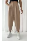 Bej Şalvar Model Krep Pantolon