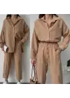 Camel Gömlekli Keten Takım