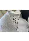 Gri Nakışlı İçi Şardonlu Kolej Ceket