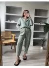 Haki %100 Keten Dokulu Takım