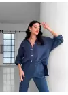 LACİVERT GOLD DÜĞMELİ PANTOLON TAKIM